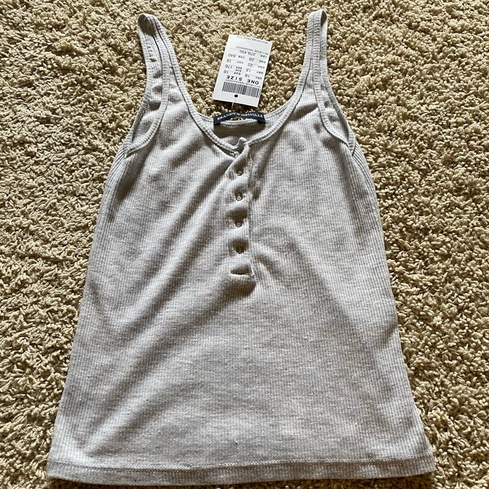 Brandy Melville Heather Grey Ribbed Tank Top